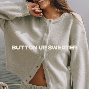 Daily Drills Light Gray Button-Up Sweater
